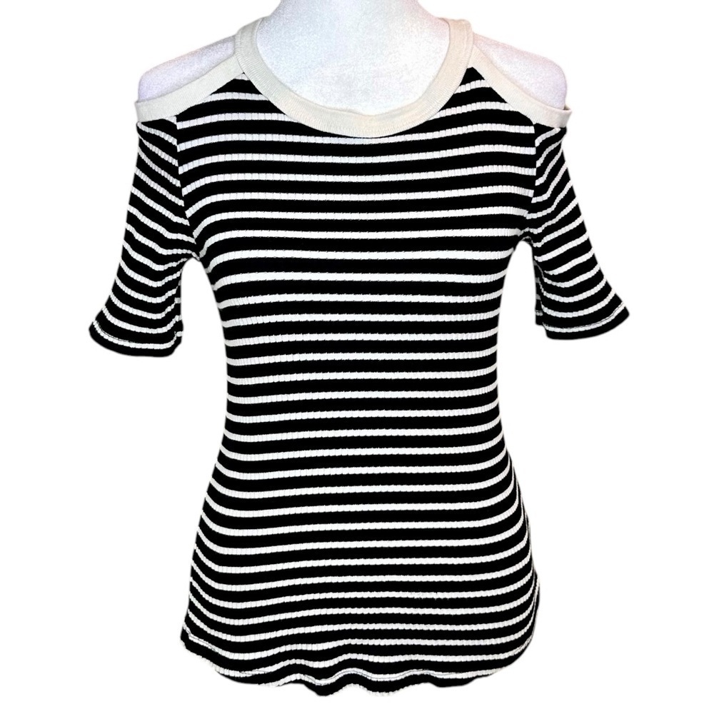 Maeve by Anthropologie Striped Cold Shoulder Top Size XS